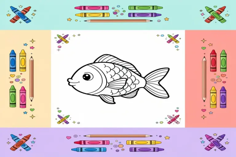 fish coloring pages for kids - Free Printable Coloring Page
