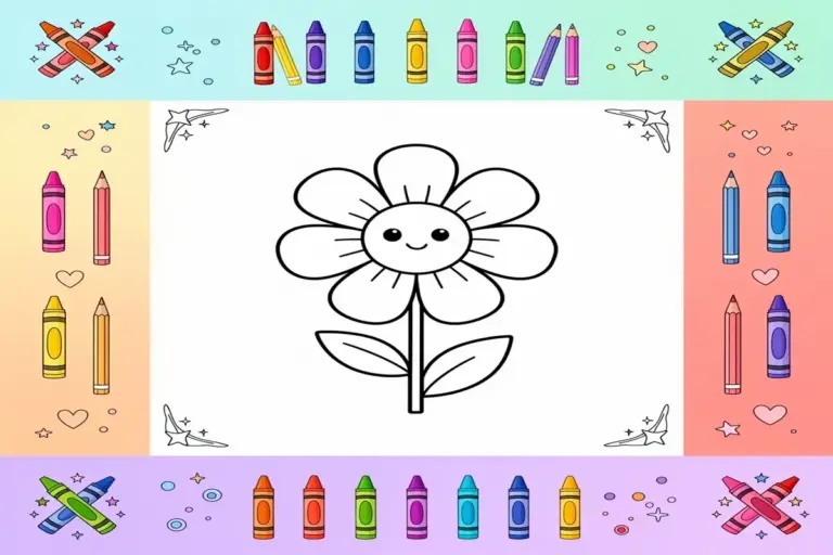 flower coloring pages for kids - Free Printable Coloring Page