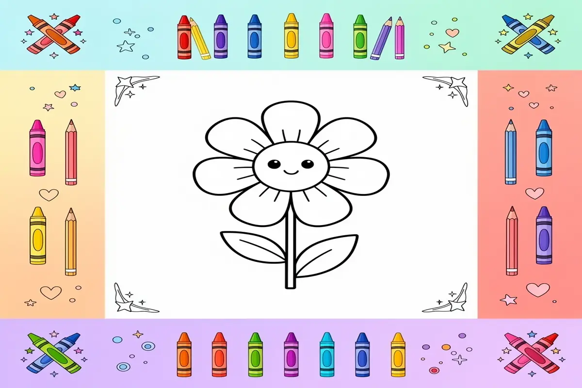 flower coloring pages for kids - Free Printable Coloring Page