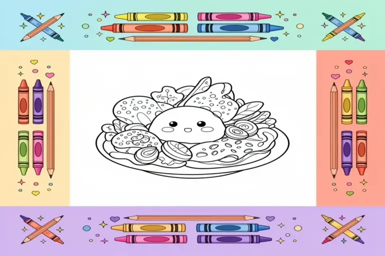 food coloring pages for kids - Free Printable Coloring Page