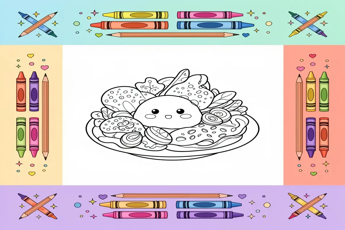 food coloring pages for kids - Free Printable Coloring Page