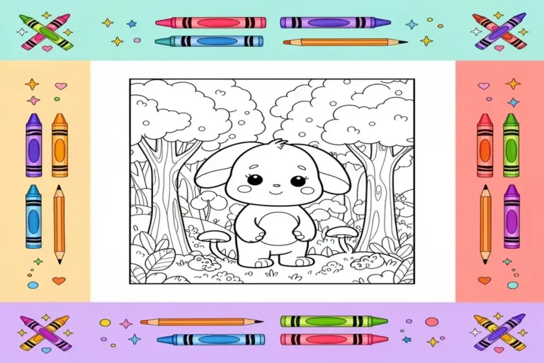 forest coloring pages for kids - Free Printable Coloring Page
