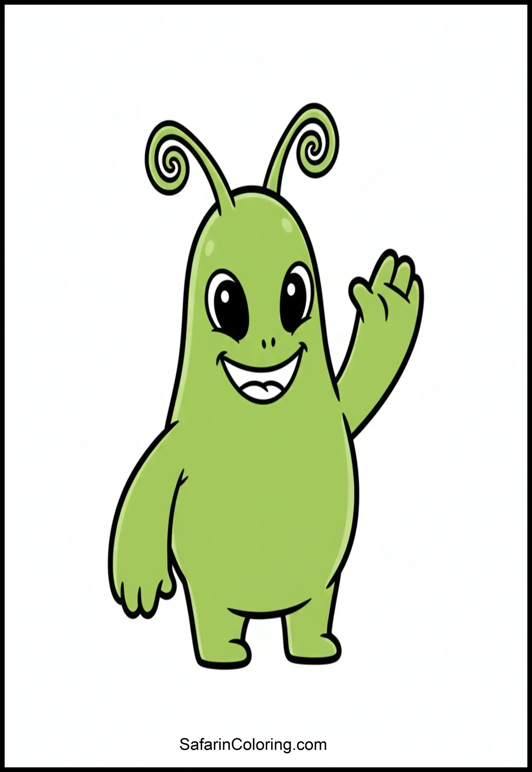 Friendly Alien Waving Scaled