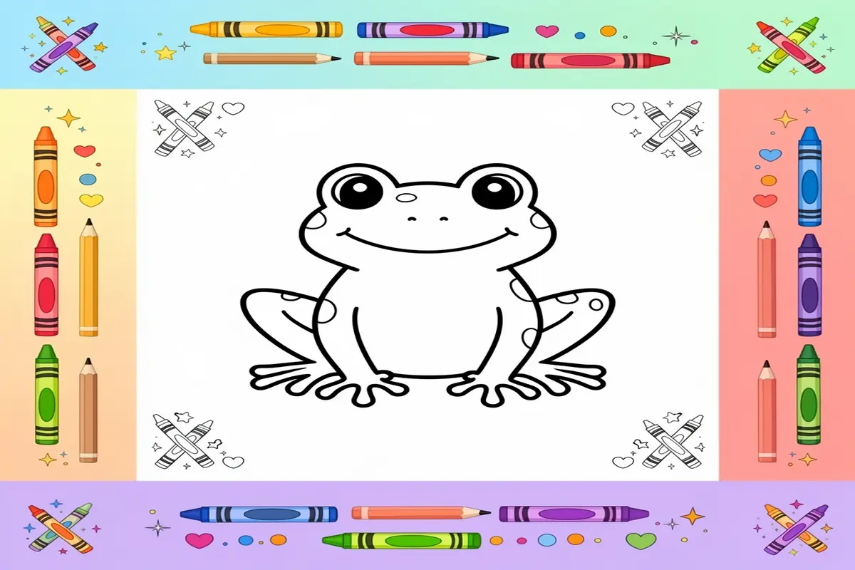 frog coloring pages for kids - Free Printable Coloring Page