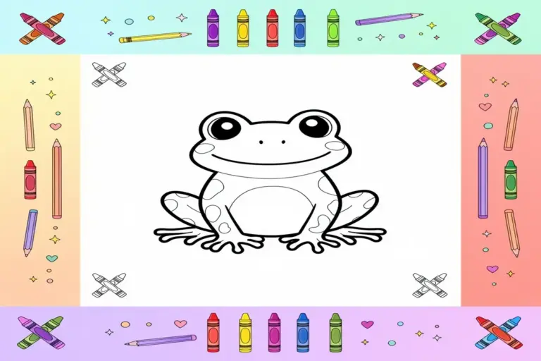 frog coloring pages for kids - Free Printable Coloring Page