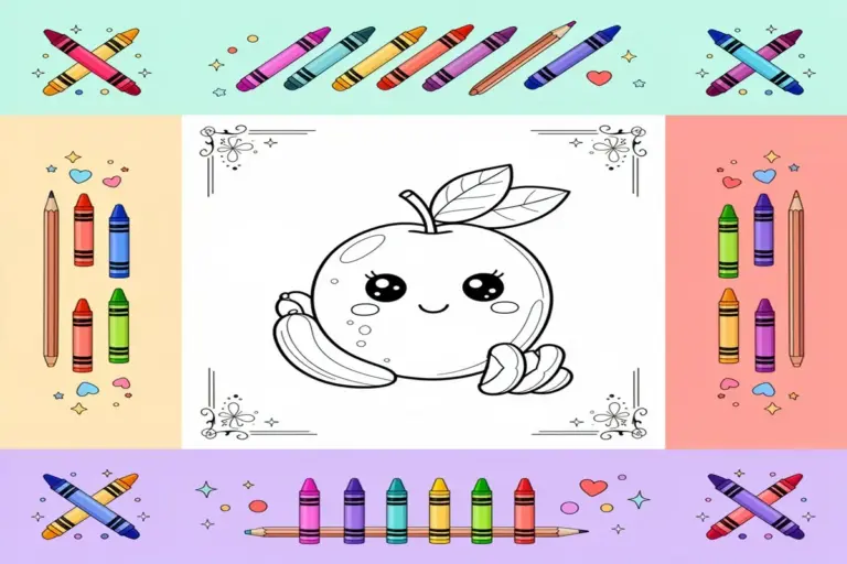 fruit coloring pages for kids - Free Printable Coloring Page