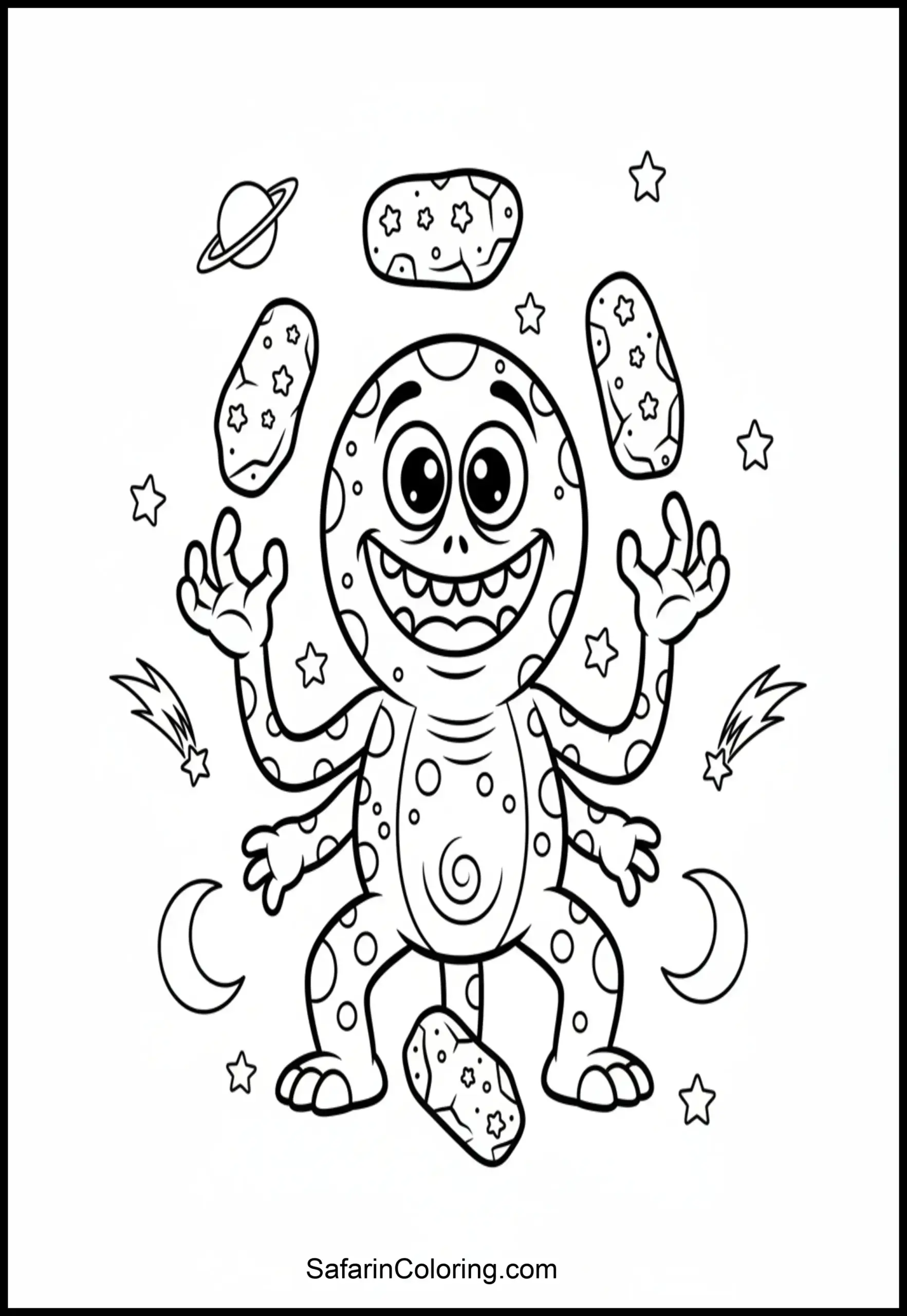 Funny Alien Monster Juggling Scaled