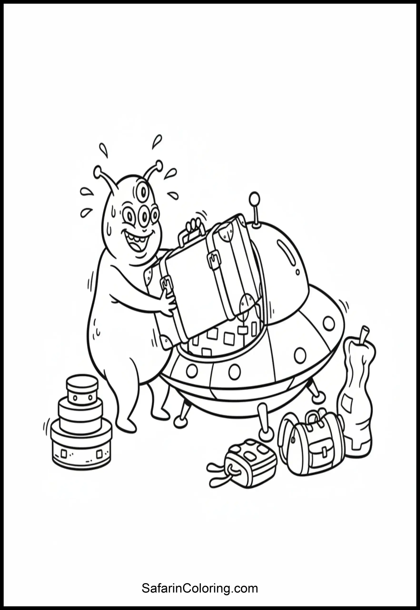 Funny Alien Packing Ufo Scaled