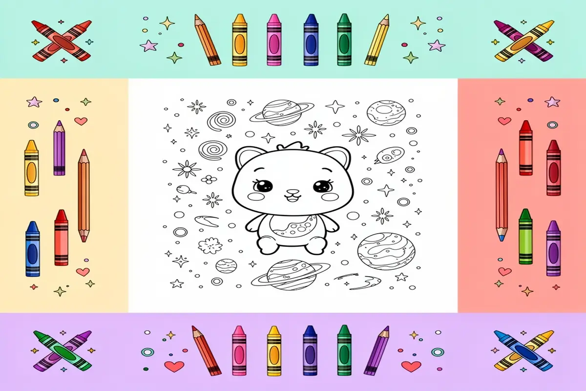 galaxy coloring pages for kids - Free Printable Coloring Page