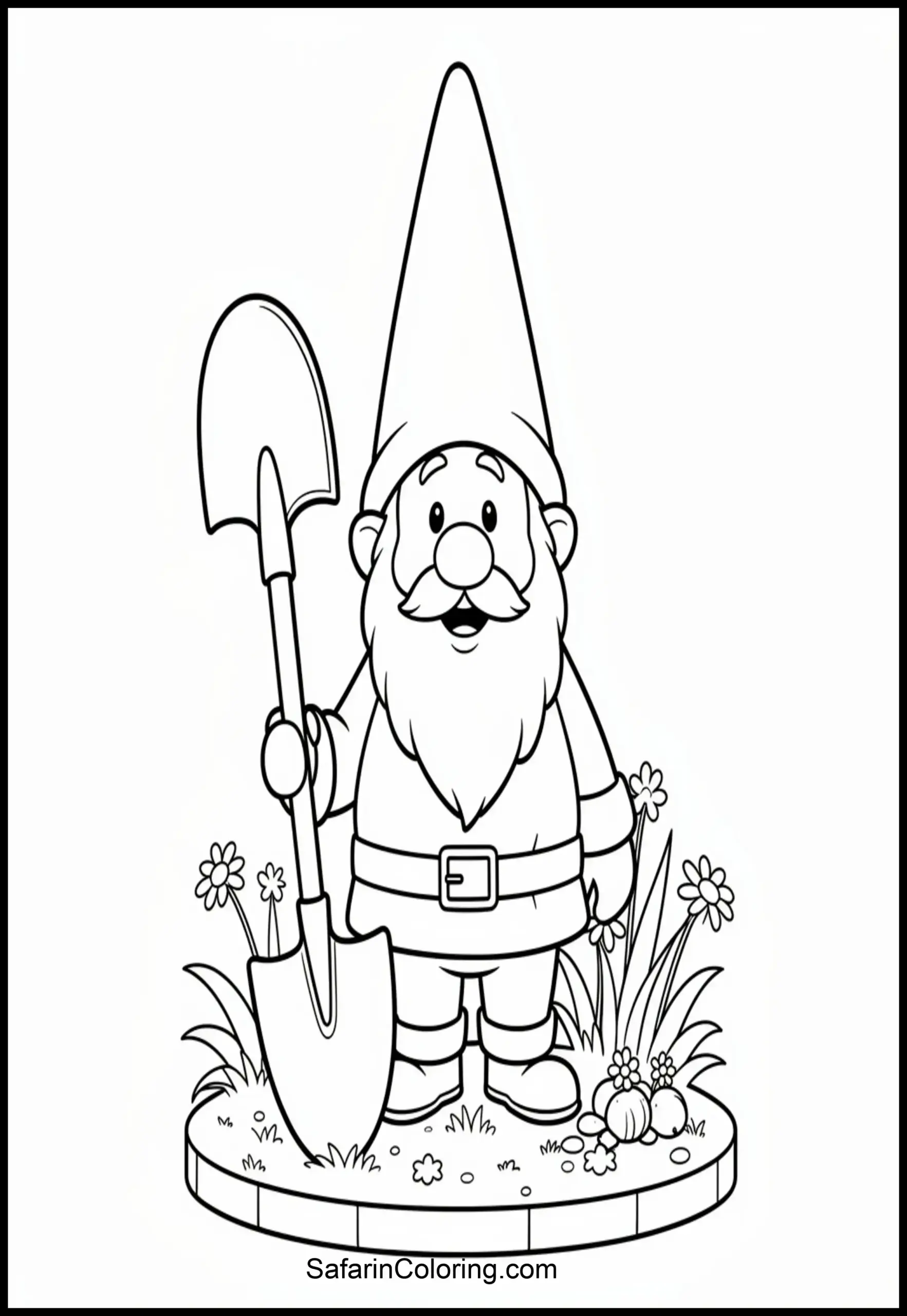 Garden Gnome Shovel Scaled