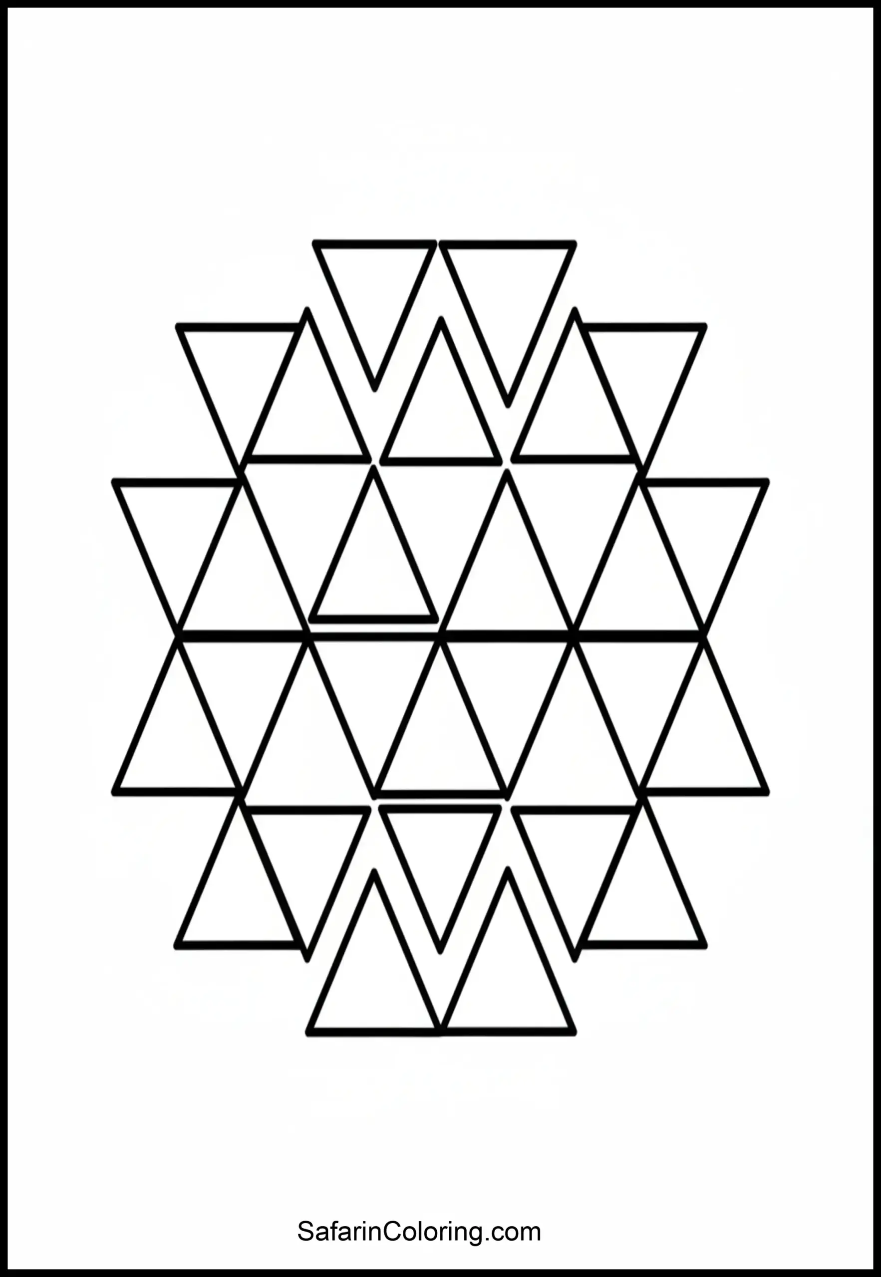 Geometric Triangles Coloring Page Scaled