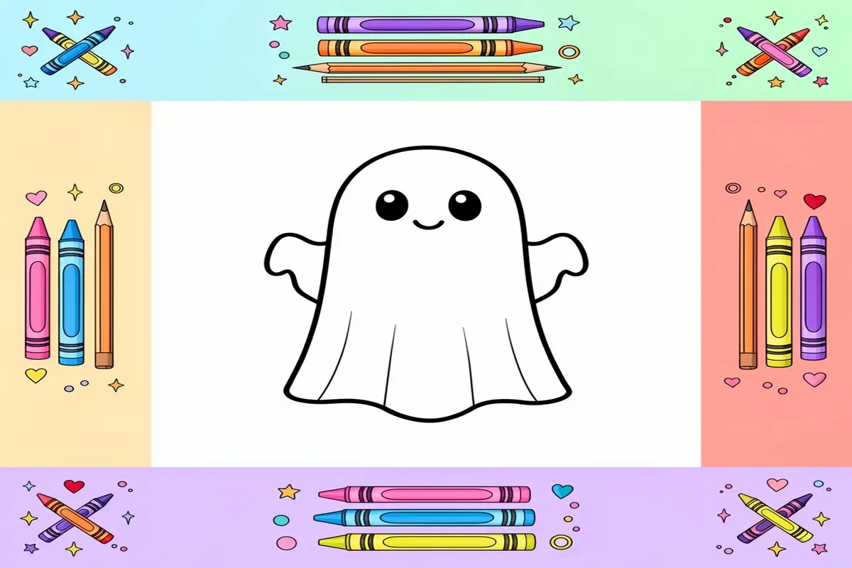 ghost coloring pages for kids - Free Printable Coloring Page