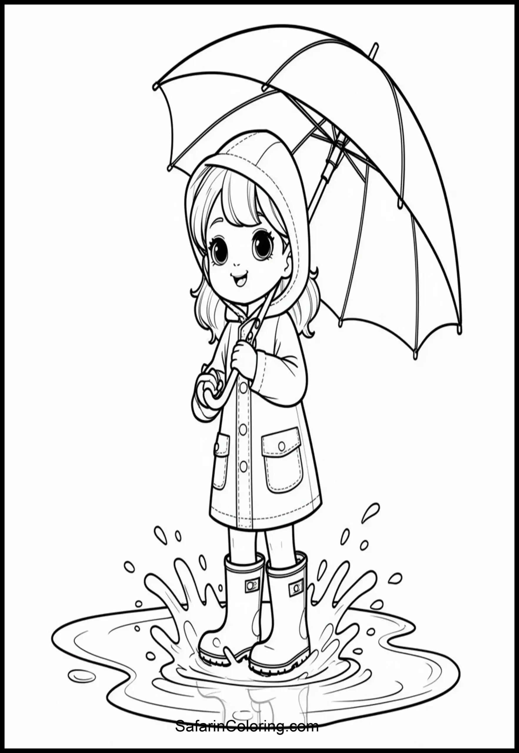 Girl Raincoat Puddle Scaled