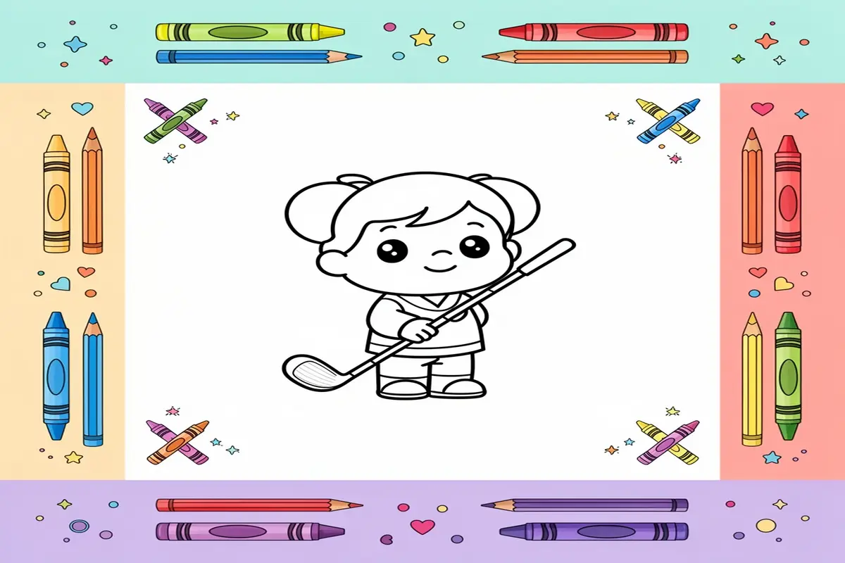 golf coloring pages for kids - Free Printable Coloring Page