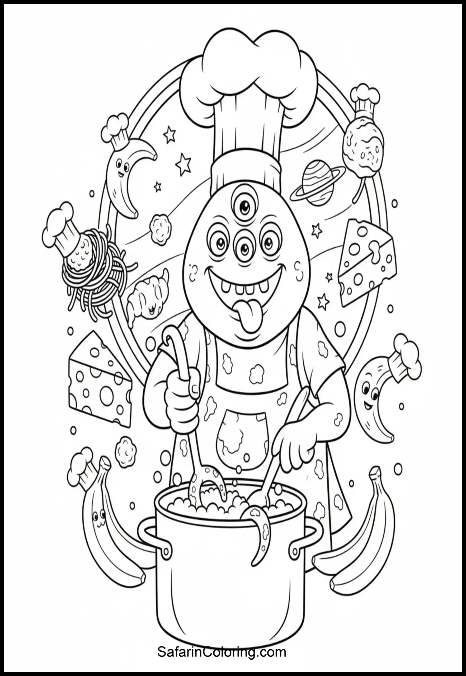 Goofy Alien Chef Cooking Scaled