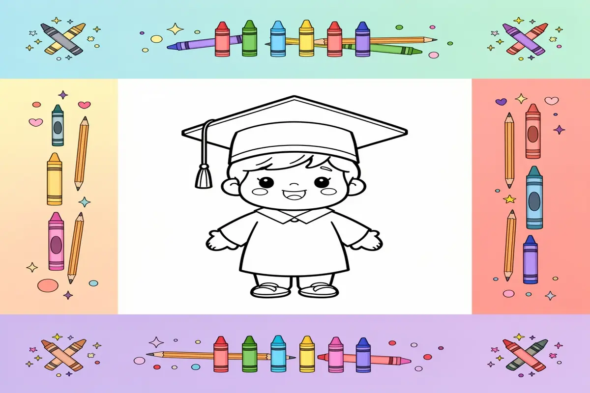 graduation coloring pages for kids - Free Printable Coloring Page
