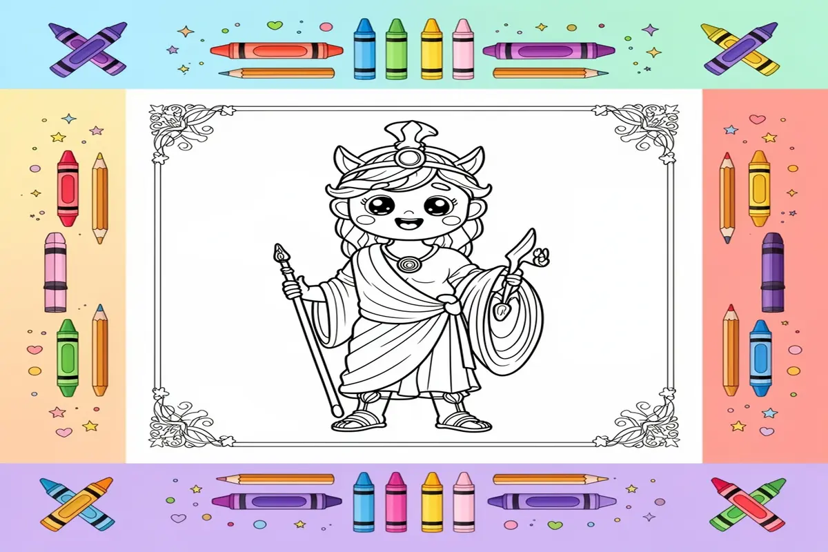 greek mythology coloring pages for kids - Free Printable Coloring Page