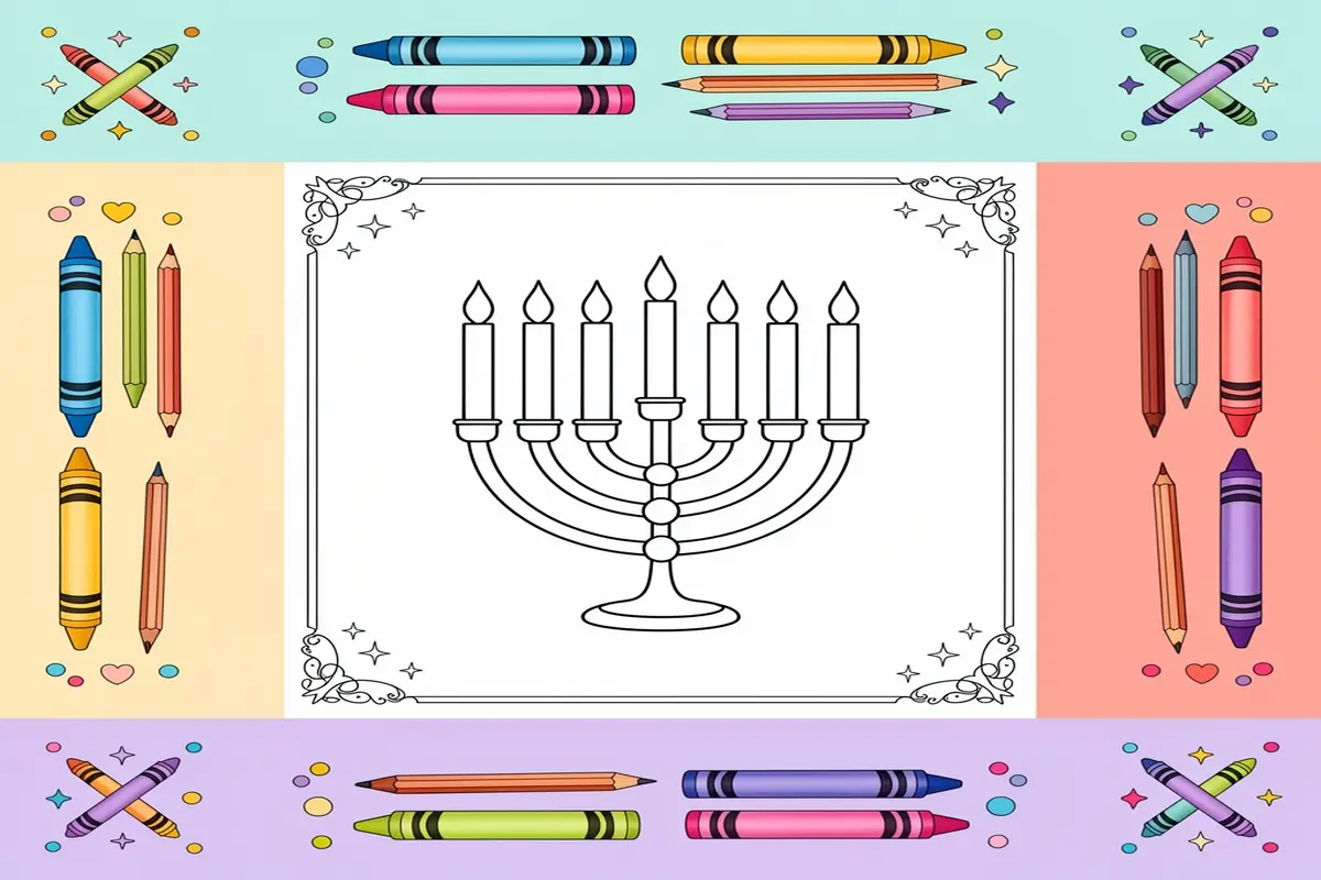 hanukkah coloring pages for kids - Free Printable Coloring Page