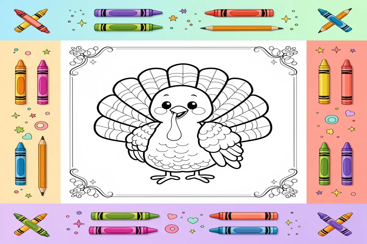 happy thanksgiving coloring pages for kids - Free Printable Coloring Page