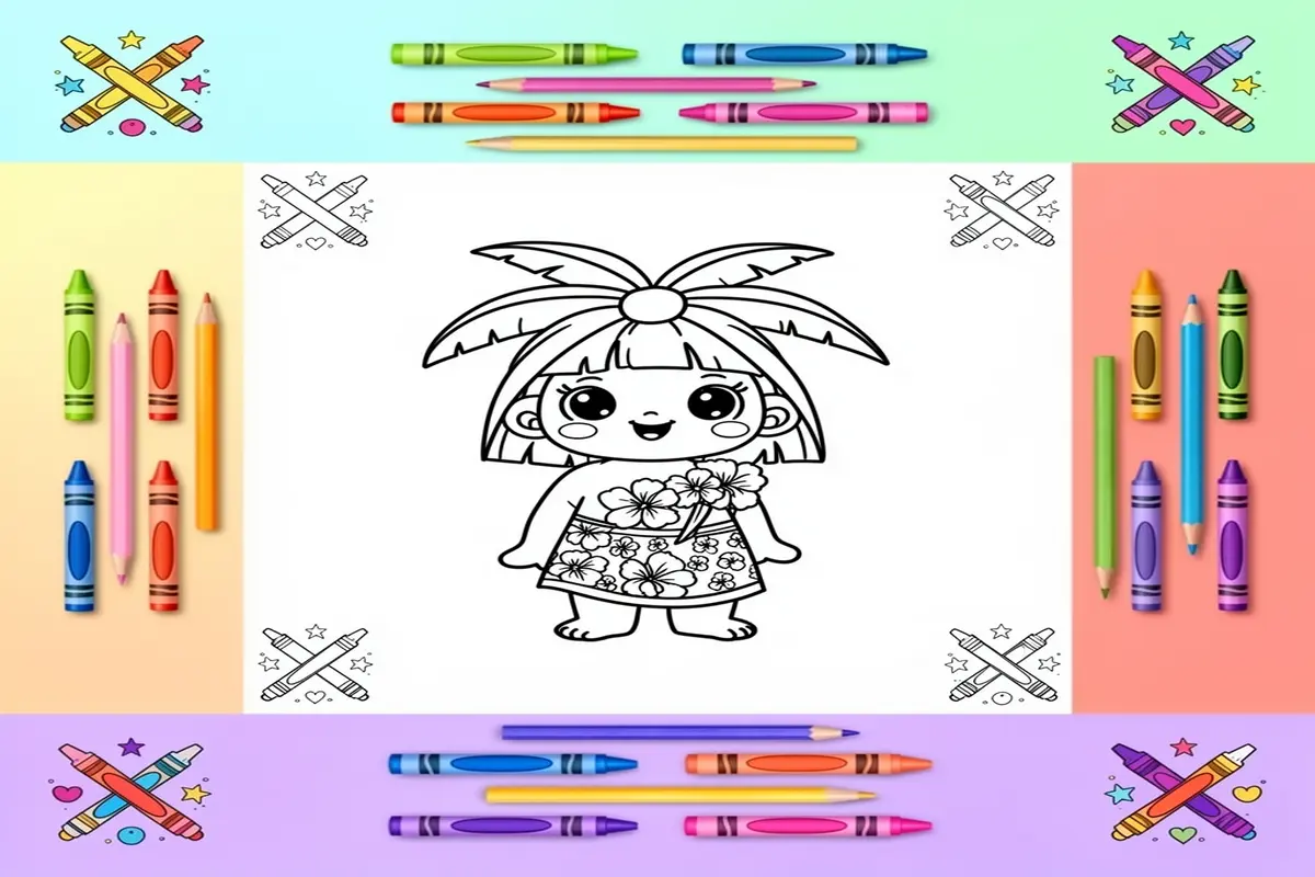 hawaii coloring pages for kids - Free Printable Coloring Page