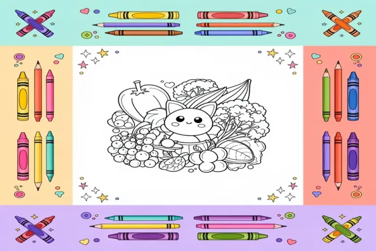 healthy food coloring pages for kids - Free Printable Coloring Page