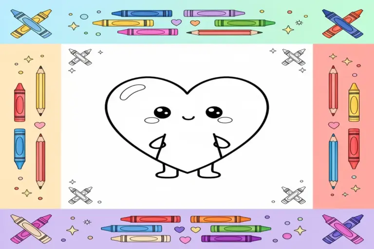 heart coloring pages for kids - Free Printable Coloring Page