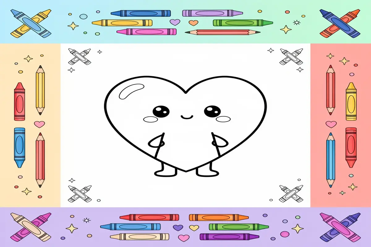 heart coloring pages for kids - Free Printable Coloring Page
