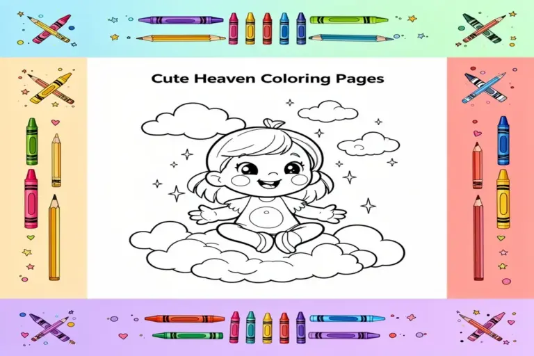 heaven coloring pages for kids - Free Printable Coloring Page