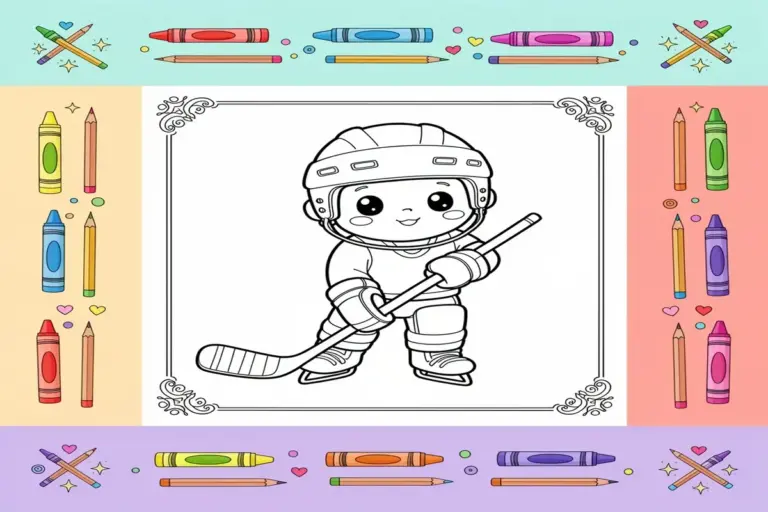 hockey coloring pages for kids - Free Printable Coloring Page