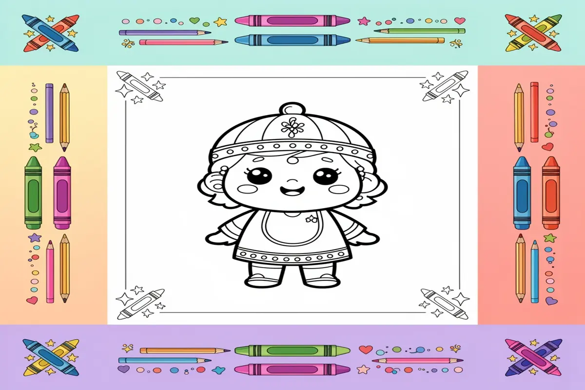 holi coloring pages for kids - Free Printable Coloring Page
