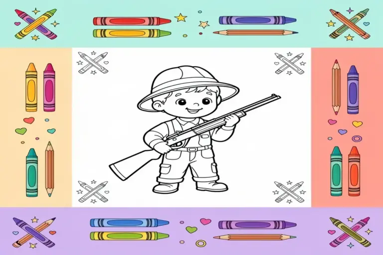 hunting coloring pages for kids - Free Printable Coloring Page