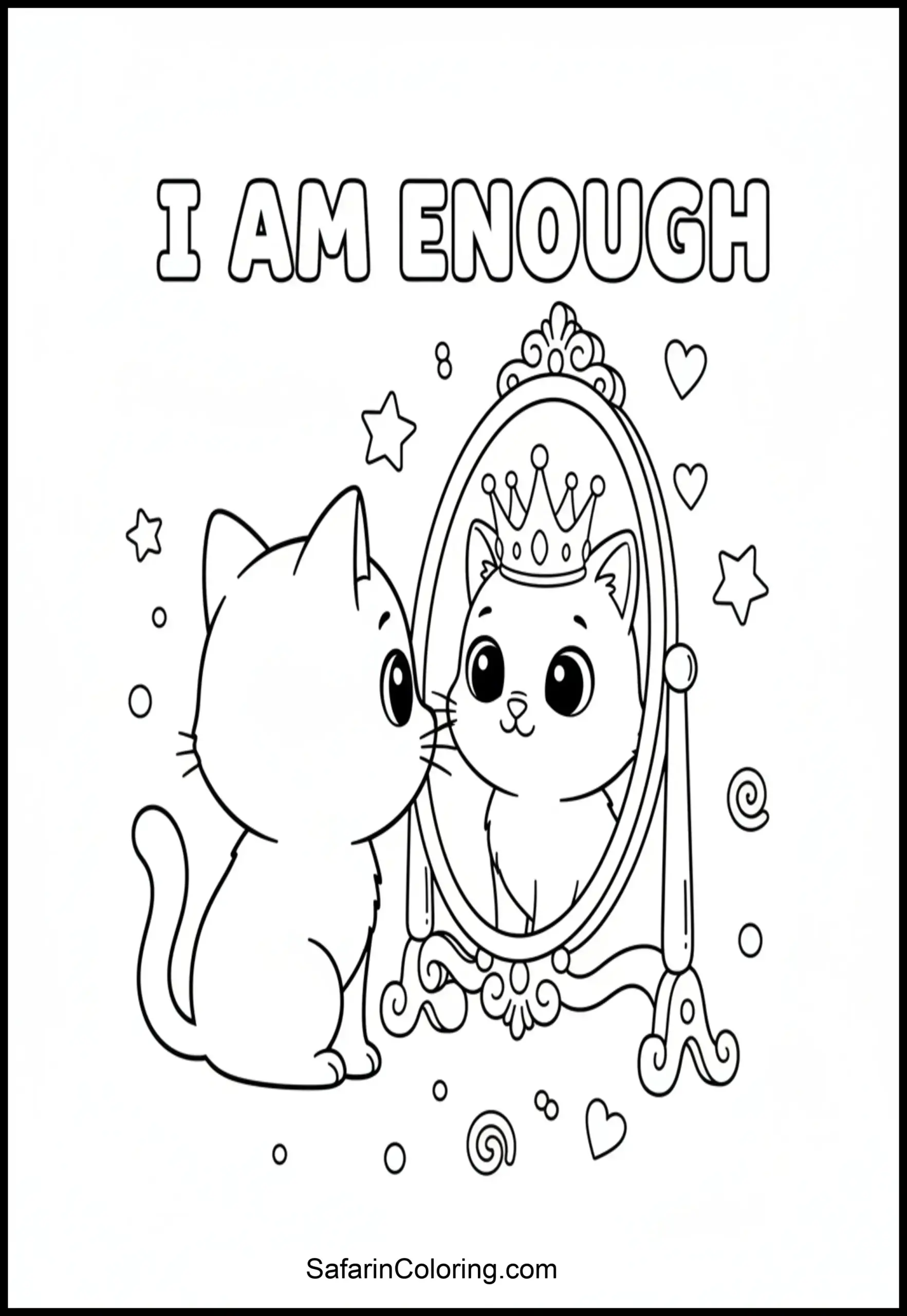 I Am Enough Cat Scaled