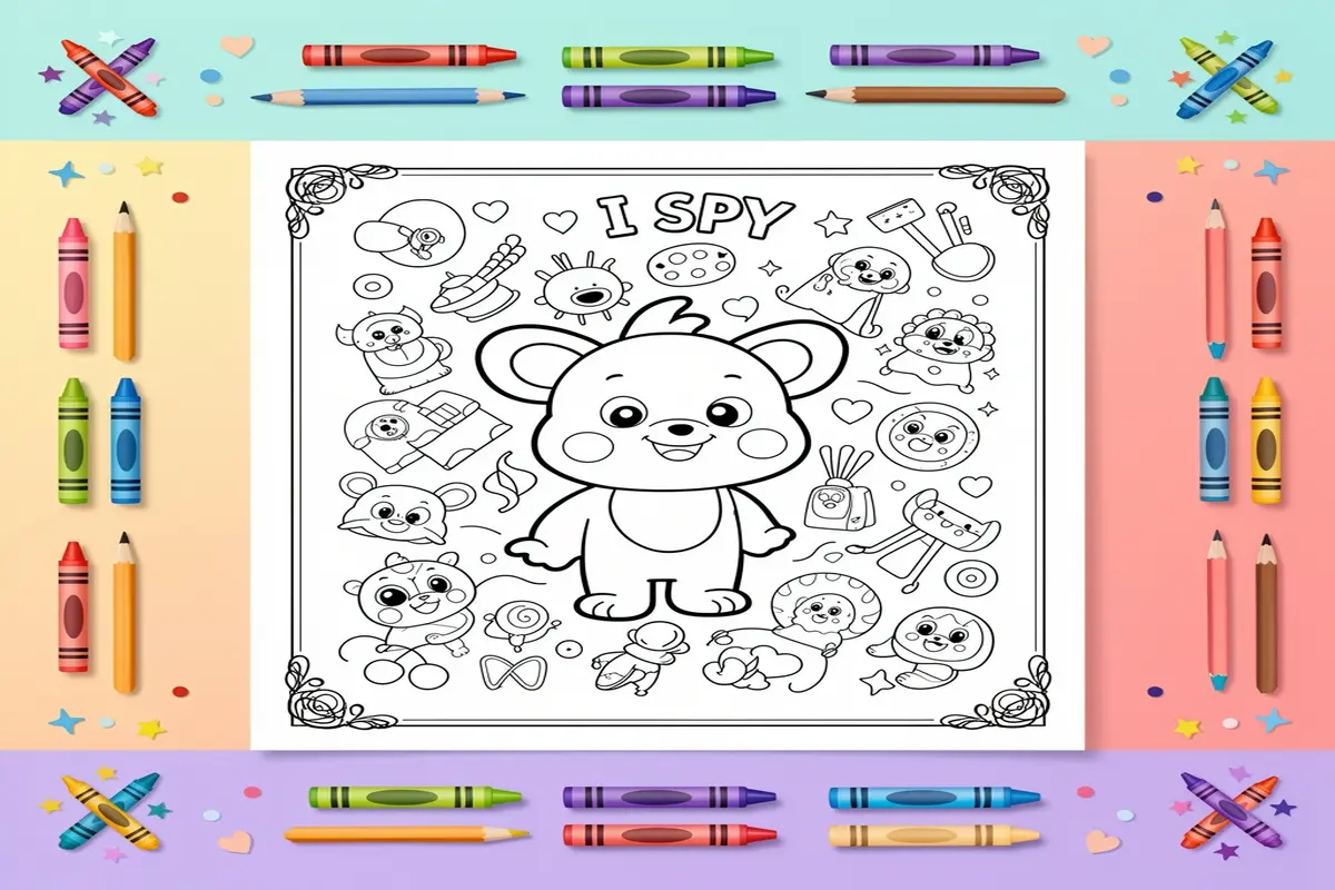 i spy coloring pages for kids - Free Printable Coloring Page