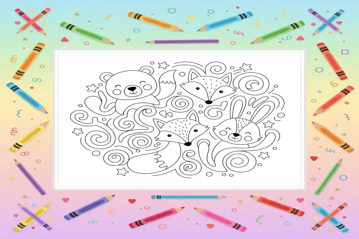 abstract coloring pages for kids - Free Printable Coloring Page