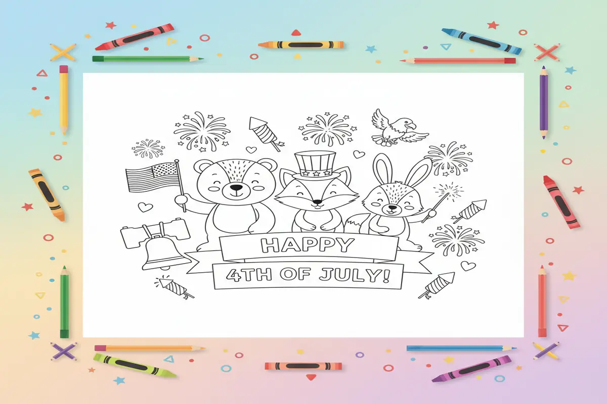 4th of july coloring pages for kids - Free Printable Coloring Page