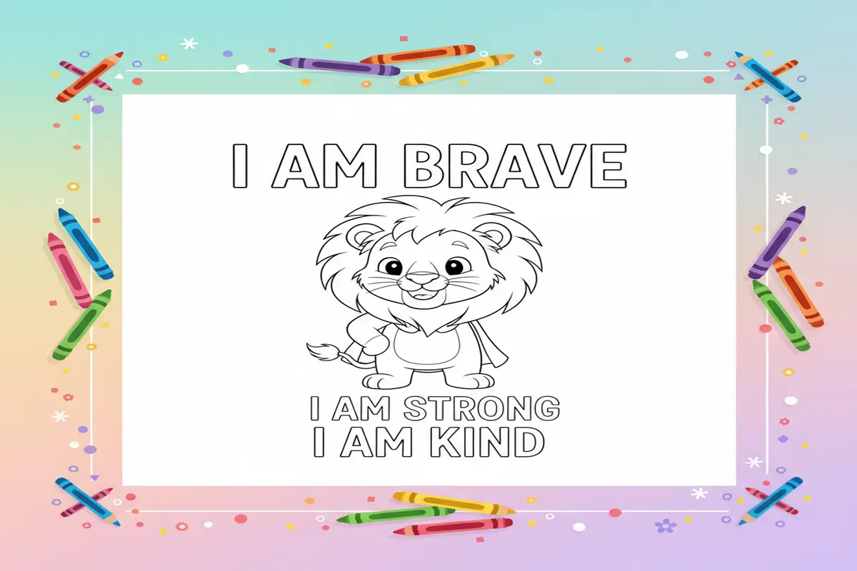 affirmation coloring pages for kids - Free Printable Coloring Page