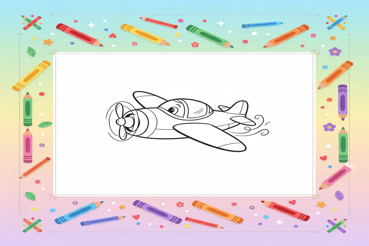 airplane coloring pages for kids - Free Printable Coloring Page