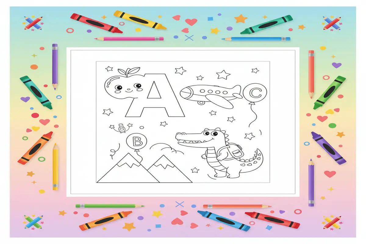 alphabet coloring pages for kids - Free Printable Coloring Page