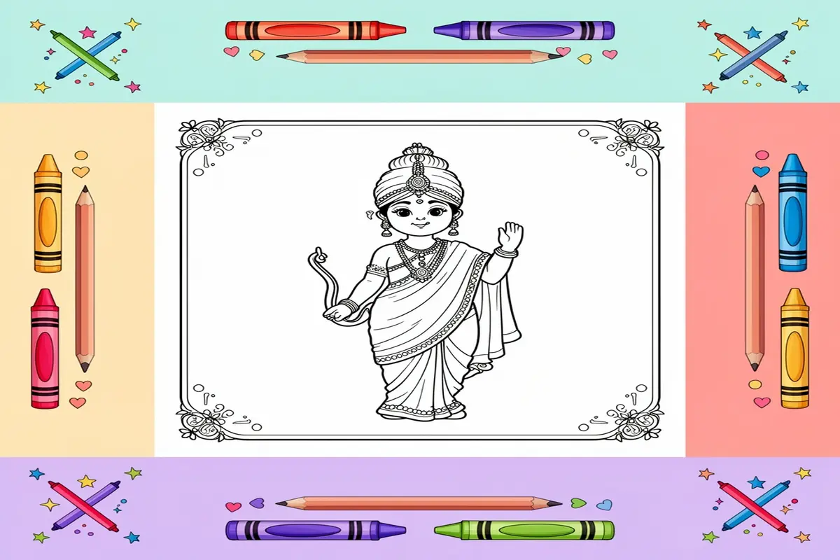 india coloring pages for kids - Free Printable Coloring Page