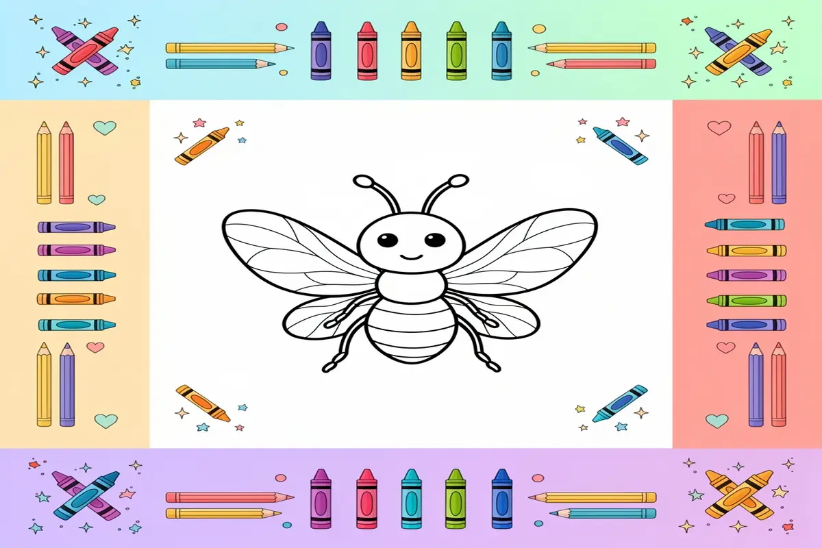 insect coloring pages for kids - Free Printable Coloring Page
