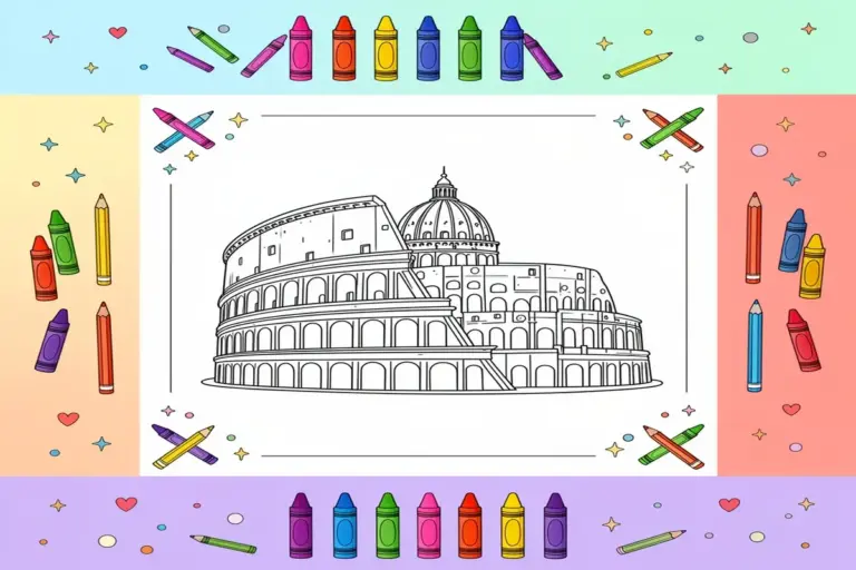 italy coloring pages for kids - Free Printable Coloring Page