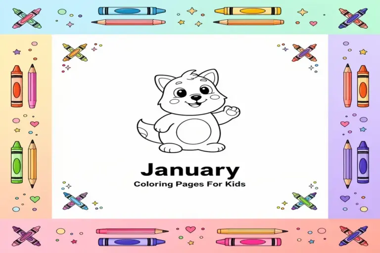 january coloring pages for kids - Free Printable Coloring Page