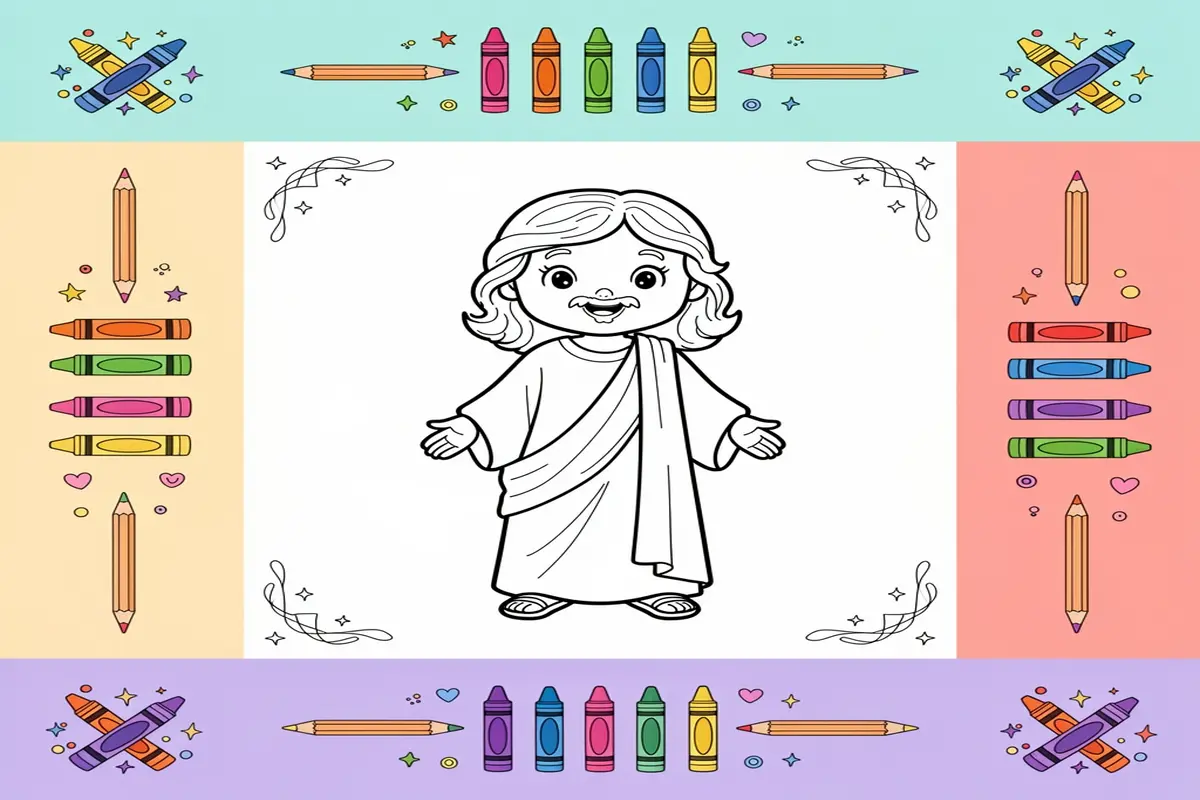 jesus coloring pages for kids - Free Printable Coloring Page