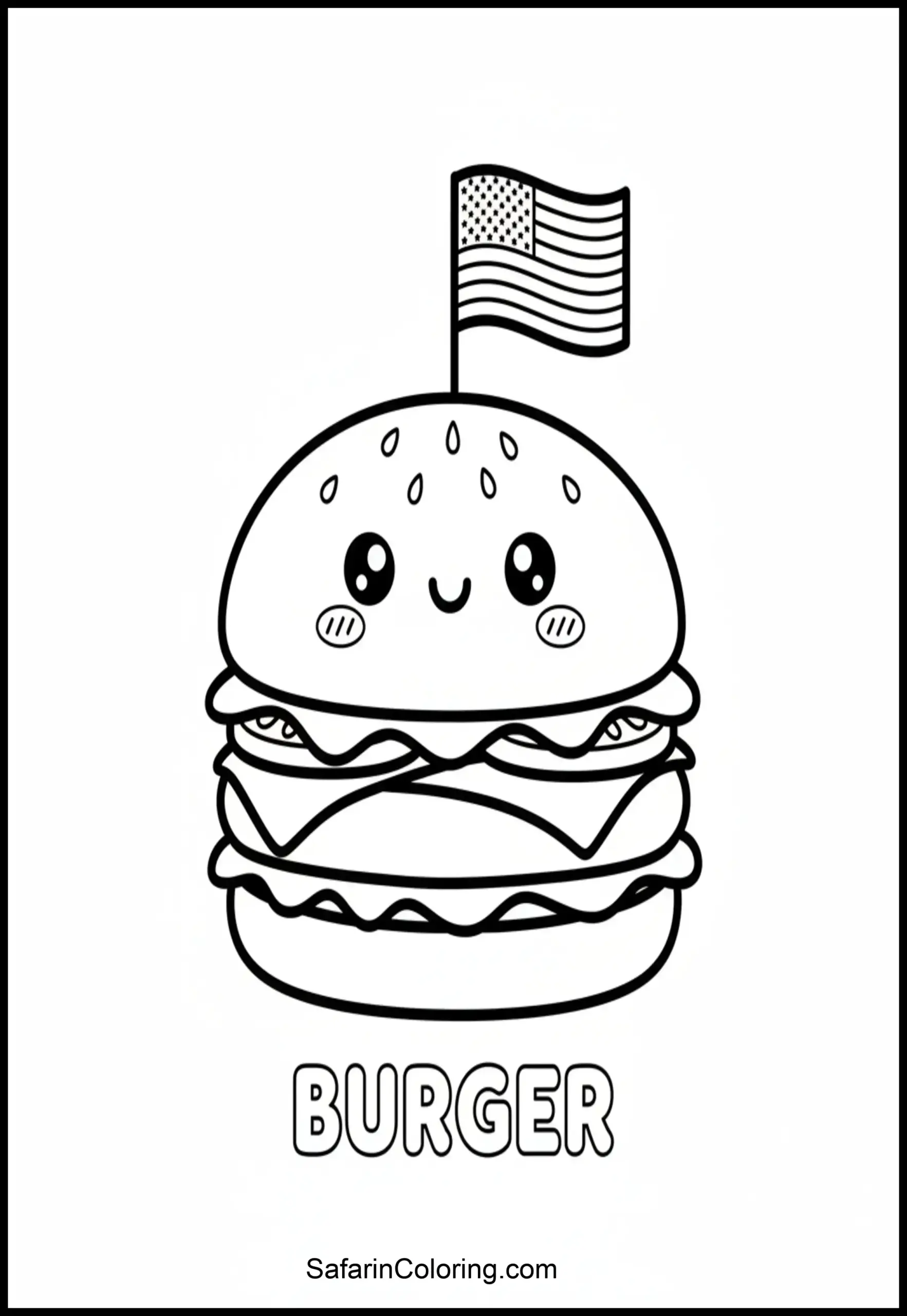 Kawaii Burger Flag Scaled