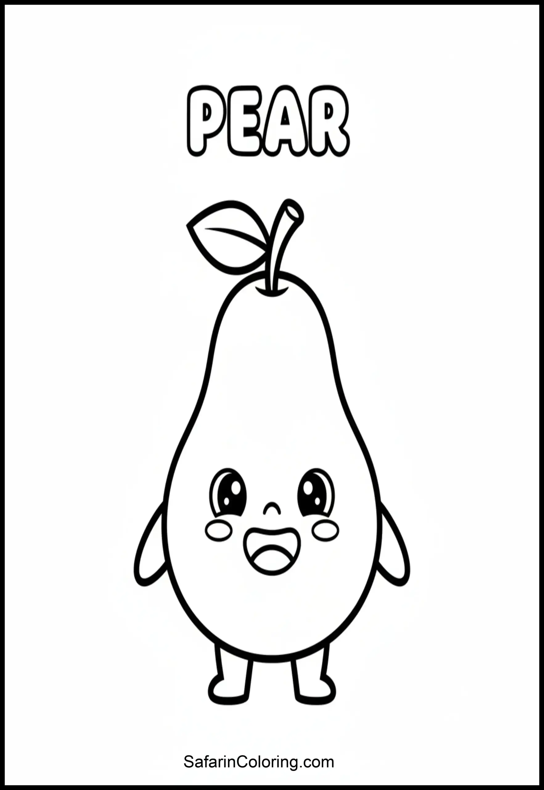 Kawaii Pear Fruit Scaled