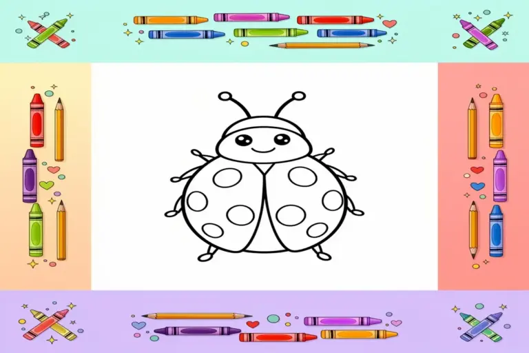 ladybug coloring pages for kids - Free Printable Coloring Page