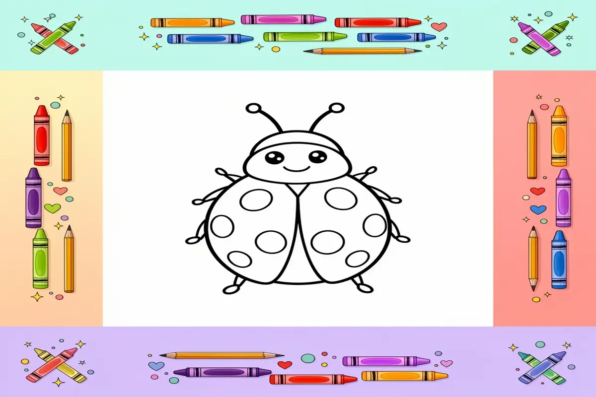 ladybug coloring pages for kids - Free Printable Coloring Page