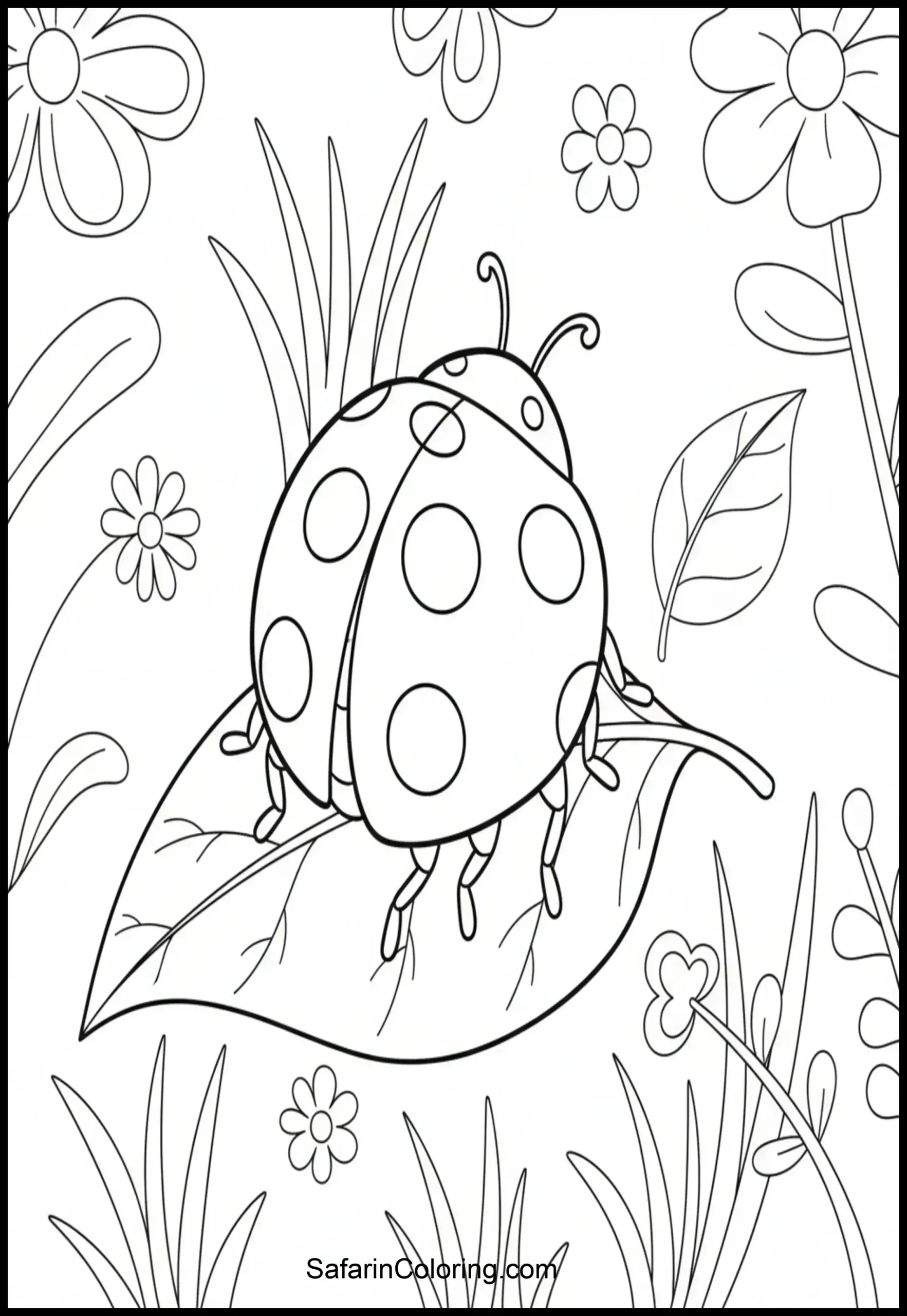 Ladybug On Leaf Scaled