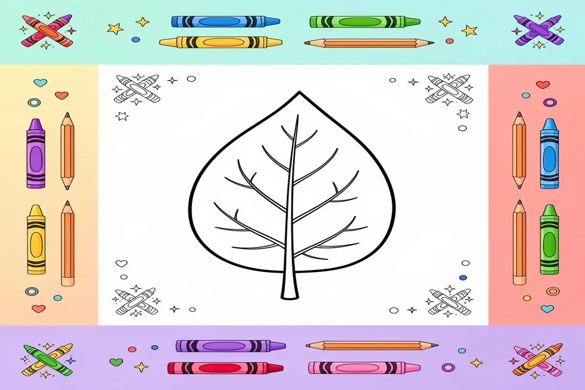 leaf coloring pages for kids - Free Printable Coloring Page