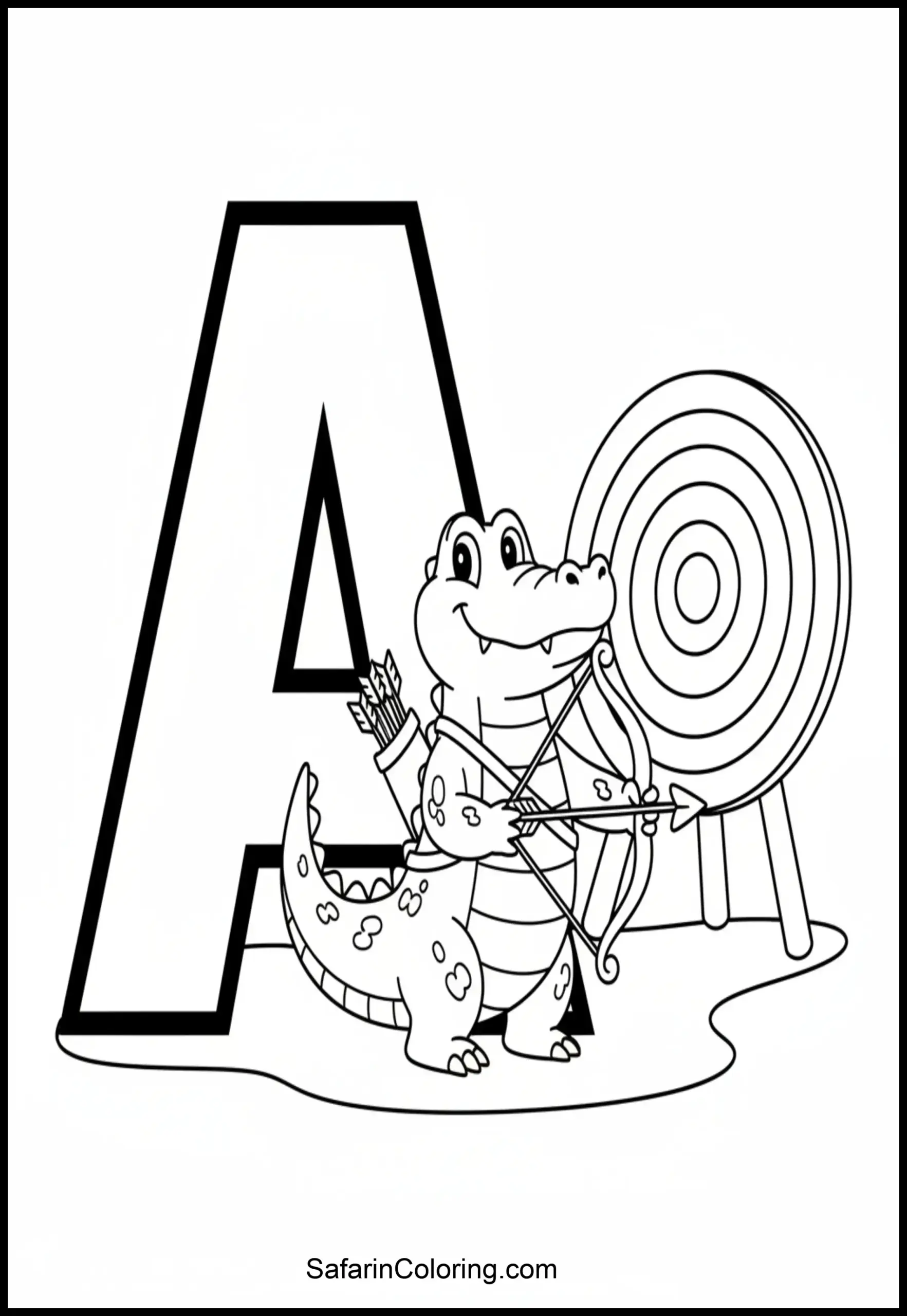 Letter A Alligator Archery Scaled
